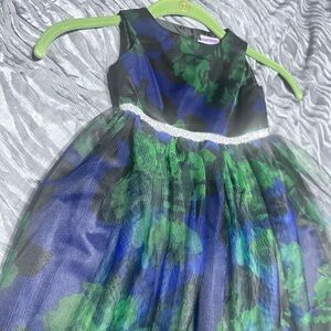 Floral Blue and Green Dress